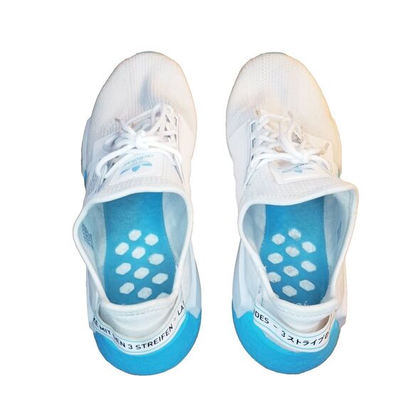 Adidas NMD R1 V2 Men's Size 13 White Solar Blue Running Shoes Sneakers FW3901 - Picture 4 of 6